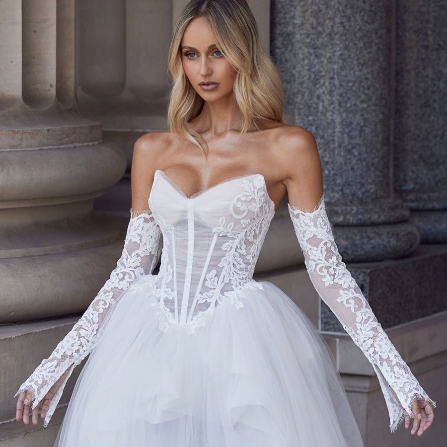 Cappie Detachable Lace Gloves - Wedding Dress - Pallas Couture